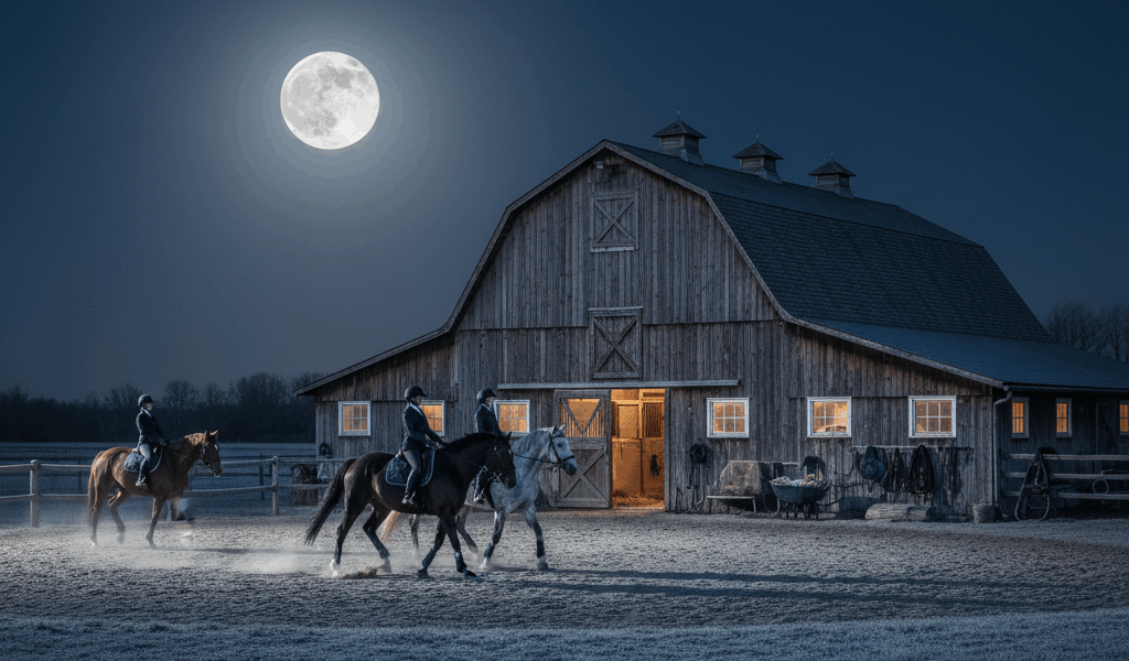 Full Moon Night at the Barn