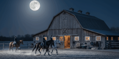 Full Moon Night at the Barn