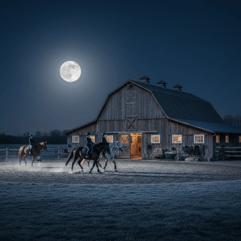 Full Moon Night at the Barn