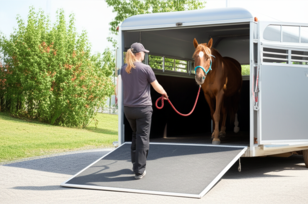 Safe horse trailer loading