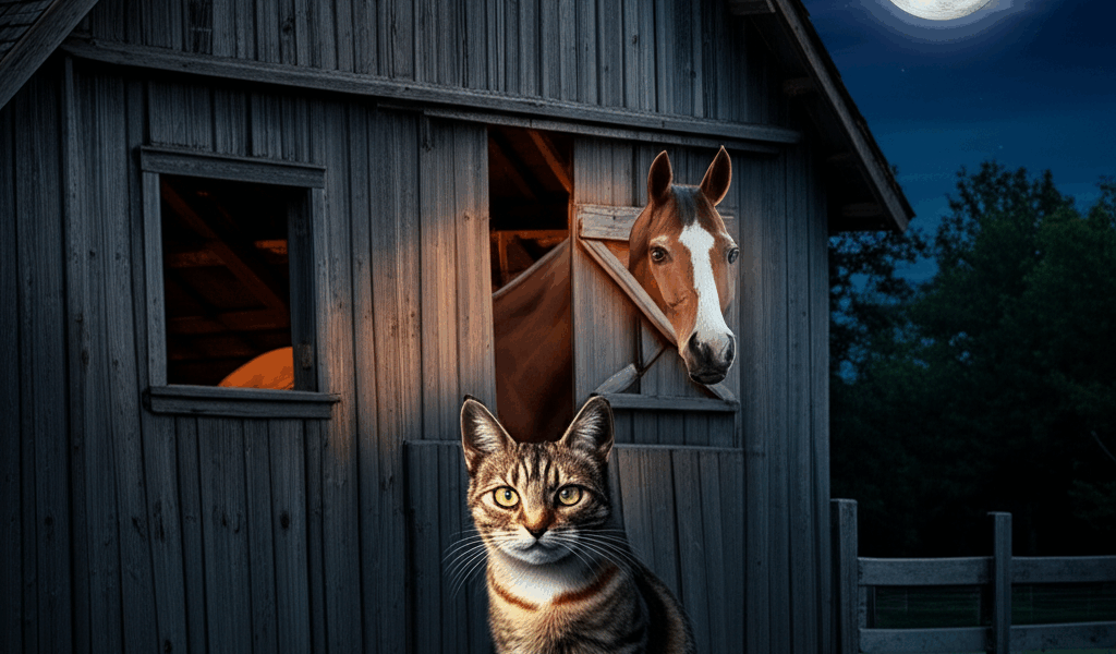 Full Moon Night at the Barn