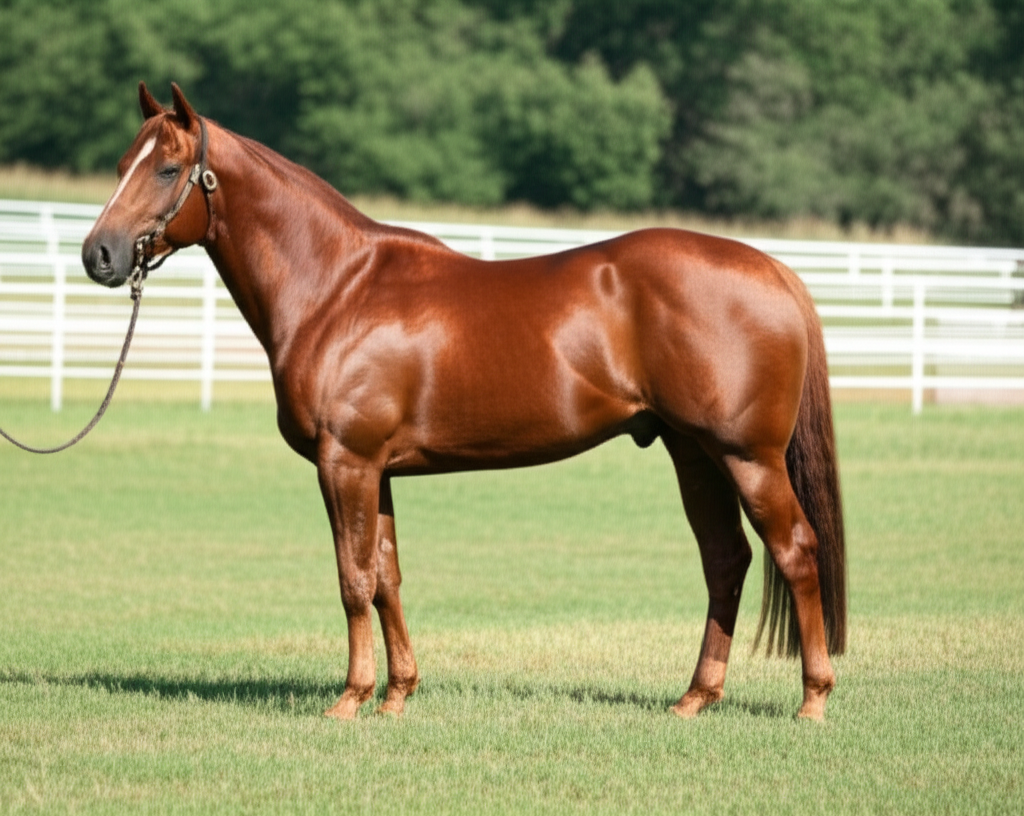 Beautiful American Quarter Horse in pasture
