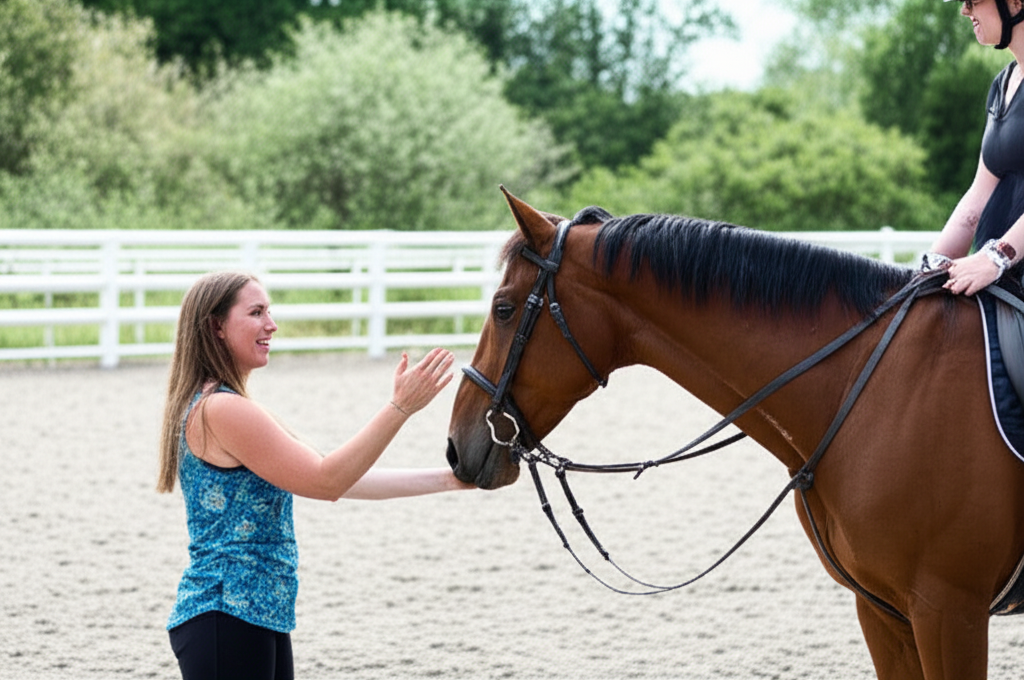 Beginner riding lesson