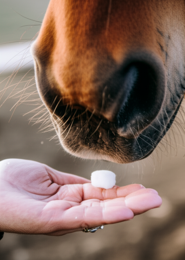 Horse receiving treat