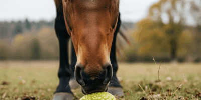 Professional photograph related to: Can Horses Eat Hedge Apples? Safe Treat or Choking Hazard?. High